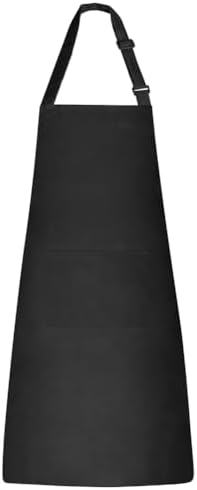 Chef Apron Bib Apron with 2 Large Pockets Adjustable Neck Strap Kitchen Apron Cooking Apron Stripes Baking Apron by Unknown