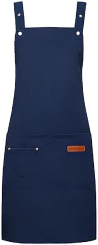 Chef Apron Bib Apron with 2 Large Pockets Adjustable Neck Strap Kitchen Apron Cooking Apron Stripes Baking Apron by Unknown