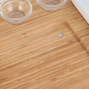 Artestia Bamboo Platter, Stainless Steel Tray, Glass Cups and Ceramic Side Dish Bowl,Serving Tray(Deluxe Set Only Without Stones)