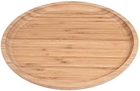2-Pack Bamboo Round Plates ,12 Inches Cheese Plates Coffee Tea Serving Tray Fruit platters Party Dinner Plates Sour Candy Tray