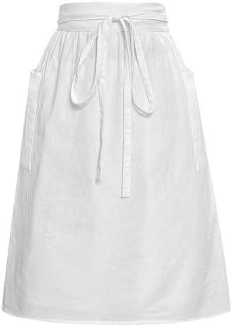 White Maid Apron for Women Cotton Waist Half Maid Costume Victorian Retro Ruffled Kitchen Cute Vintage Party Cosplay by Cityelf