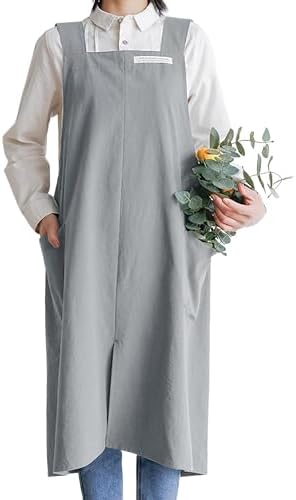HANEE Cotton Aprons for Women and Men | Cross-Back Apron with Pockets by Hanee