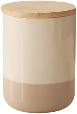 Simcat Airtight Food Storage Containers Kitchen Canisters with Wood Lids Storage Jars for Coffee, Sugar, Tea, Flour, Spice (Middle-27oz)