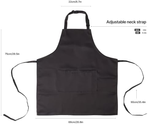 Kitchen Bib Chef Apron for Women Men with Pockets | Waterproof, Large Pockets, Adjustable Neck Strap, For Cooking, Painting, Pottery, Ceramics - Image 6