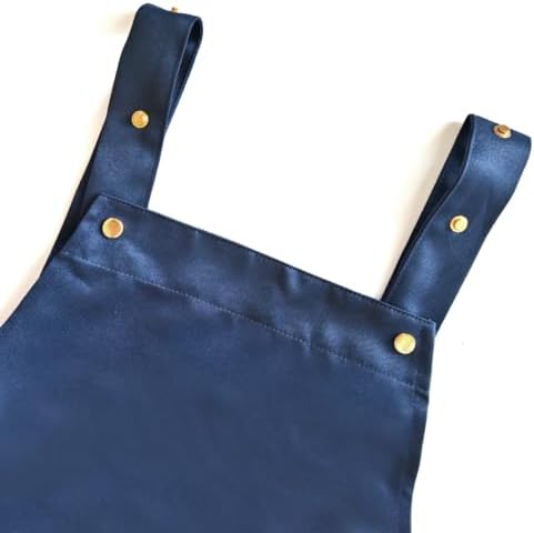 Chef Apron Bib Apron with 2 Large Pockets Adjustable Neck Strap Kitchen Apron Cooking Apron Stripes Baking Apron - Image 3
