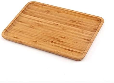 Bamboo Plates,2 Pack Cheese Plates Coffee Tea Serving Tray Fruit platters Party Dinner Plates Sour Candy Tray 13 x 9 x 0.8 inches