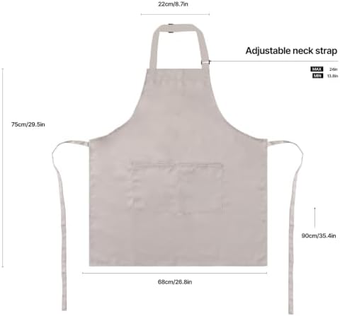 Kitchen Bib Chef Apron for Women Men with Pockets | Waterproof, Large Pockets, Adjustable Neck Strap, For Cooking, Painting, Pottery, Ceramics - Image 4