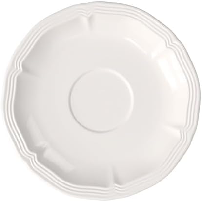 Villeroy & Boch Manoir Mocha/Espresso Saucer, 5 in, Premium Porcelain, White