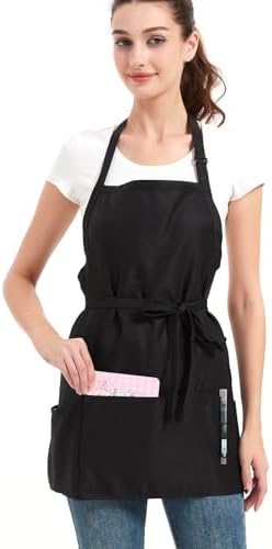 Aprons for Women with 3 Pockets, Cooking Apron with Waterproof Coating, Chef Apron Adjustable Neck Strap - Image 4