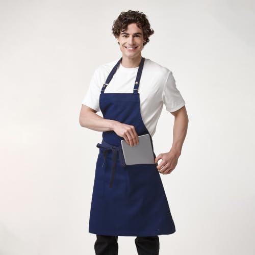 Chef Men Canvas Waterproof Apron Pocket 4251GB | Polyester Cotton Canvas Apron for BBQ Grilling Kitchen Cooking, Adjustable Neck, Durable & Comfortable - Image 4