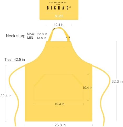 BIGHAS Adjustable Bib Apron with Long Ties for Women Men 18 Colors Chef Kitchen Cooking - Image 6
