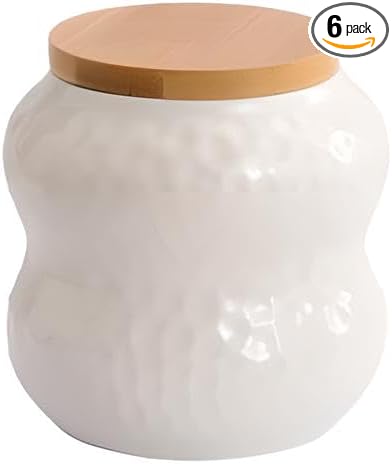 Ceramic Container, Ceramic Jar with Lid, Stackable Containers with Airtight Seal Container Kitchen Food Storage Jars for Serving Ground Coffee, Tea, Sugar, Spice and More (small 10oz/300ml)