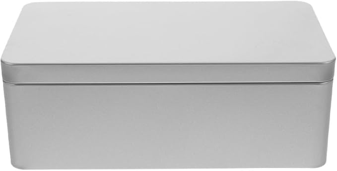 Rectangular Tinplate Tea Box with Lid 9.25 Inch Metal Storage Container for Loose Leaf Tea Bags Kitchen Organization and Wedding Candy Storage