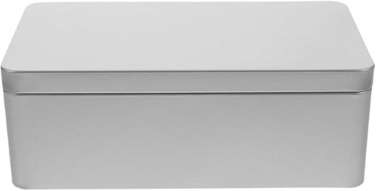 Rectangular Tinplate Tea Box with Lid 9.25 Inch Metal Storage Container for Loose Leaf Tea Bags Kitchen Organization and Wedding Candy Storage