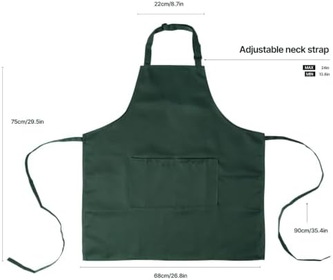 Kitchen Bib Chef Apron for Women Men with Pockets | Waterproof, Large Pockets, Adjustable Neck Strap, For Cooking, Painting, Pottery, Ceramics - Image 5