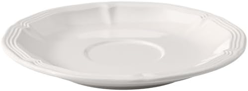 Villeroy & Boch Manoir Mocha/Espresso Saucer, 5 in, Premium Porcelain, White