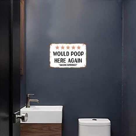 Funny Bathroom Poop Here Sign Bathroom Wall Decor 8 x 12 Inch Funny Door Signs for Bar Cafe Pub Home Toilet Wall Decoration - Image 6