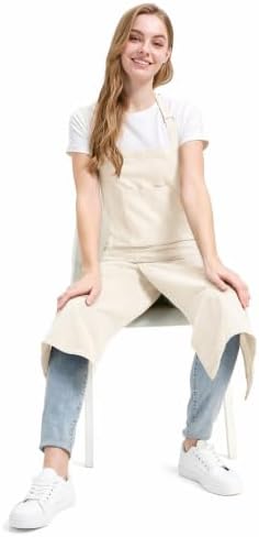 Molaxhome Split Pottery Apron with 3 Pockets Unisex with Adjustable Strap | Cotton Blend,Kitchen Apron,for Ceramics,Gardening,Kitchen Cooking - Image 2