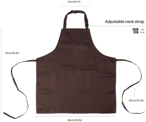 Kitchen Bib Chef Apron for Women Men with Pockets | Waterproof, Large Pockets, Adjustable Neck Strap, For Cooking, Painting, Pottery, Ceramics - Image 6
