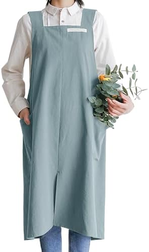 HANEE Cotton Aprons for Women and Men | Cross-Back Apron with Pockets by Hanee