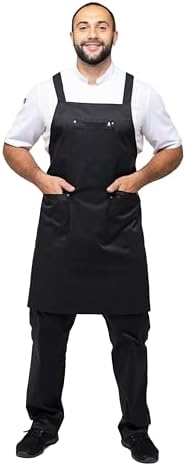 Aquasafe Water-Repellent Cross-Back Bib Apron - Unisex One Size - Image 2