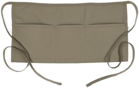 FAME 3 Pocket Waist Apron F9-34" L X 23" W - 65/35 Poly/Cotton Twill - Waitress/Waiter Apron - One Size Fits Most - Unisex by FAME