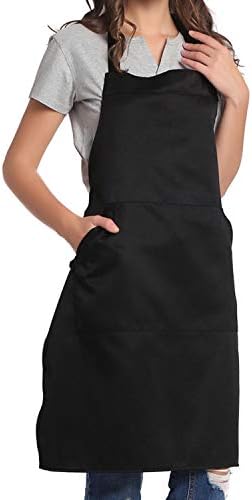 BIGHAS Adjustable Bib Apron with Long Ties for Women Men 18 Colors Chef Kitchen Cooking by BIGHAS