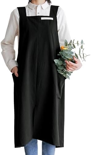 HANEE Cotton Aprons for Women and Men | Cross-Back Apron with Pockets by Hanee