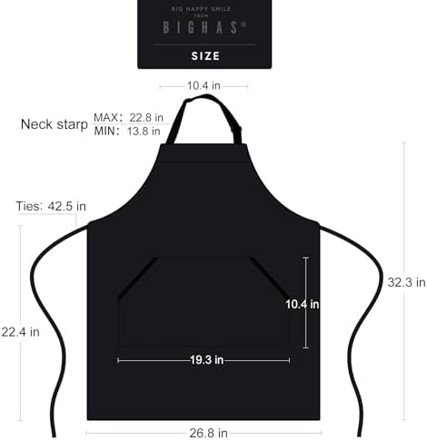 BIGHAS Adjustable Bib Apron with Long Ties for Women Men 18 Colors Chef Kitchen Cooking - Image 6