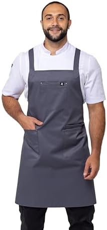 Aquasafe Water-Repellent Cross-Back Bib Apron - Unisex One Size - Image 2
