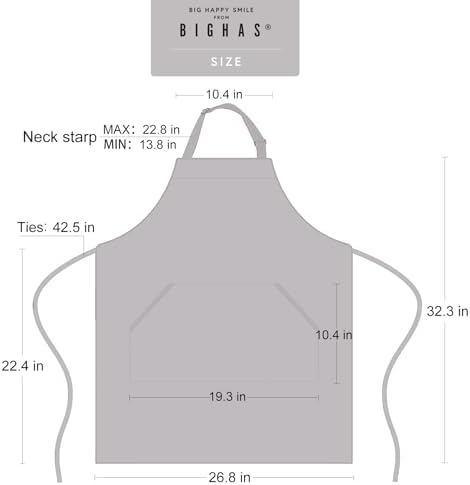 BIGHAS Adjustable Bib Apron with Long Ties for Women Men 18 Colors Chef Kitchen Cooking - Image 6