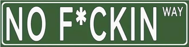 No F*cking Way Funny Street Sign – 16x4 Inch Metal Wall Decor for Bar, Man Cave, Dorm, Garage – Inappropriate Humor Gift" by Unknown