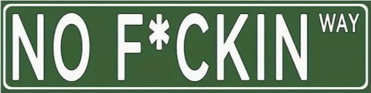 No F*cking Way Funny Street Sign – 16x4 Inch Metal Wall Decor for Bar, Man Cave, Dorm, Garage – Inappropriate Humor Gift" by Unknown
