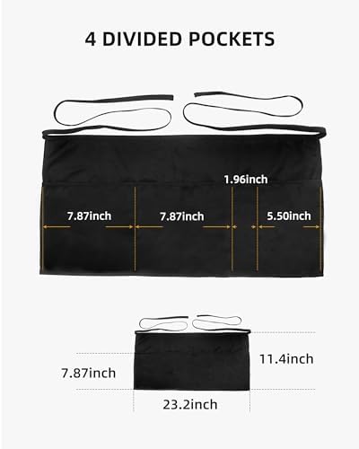 Xeoxarel Aprons with 4 Pockets (Available in 3 Pack / 7 Pack) 23.5'' X 11.5'' - Image 5