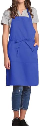 BIGHAS Adjustable Bib Apron with Long Ties for Women Men 18 Colors Chef Kitchen Cooking by BIGHAS