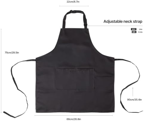 Kitchen Bib Chef Apron for Women Men with Pockets | Waterproof, Large Pockets, Adjustable Neck Strap, For Cooking, Painting, Pottery, Ceramics - Image 5