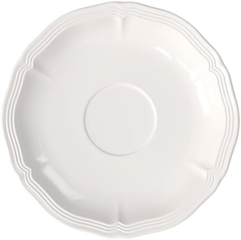 Villeroy & Boch Manoir Coffee/Tea Cup Saucer, Premium Porcelain, Made in Germany, 6 in, Rich, Creamy White