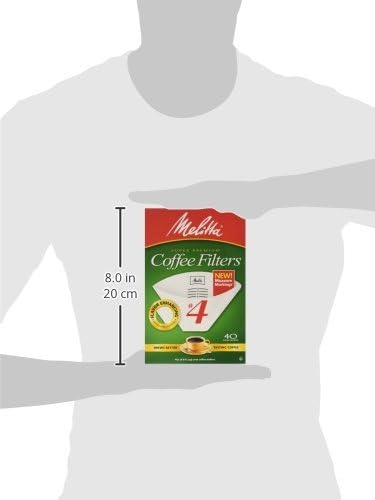 Melitta #4 Cone Coffee Filters, White, 40 Total Filters Count - Packaging May Vary