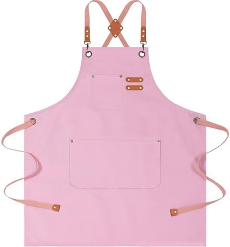 AFUN Aprons for Men Women with Large Pockets, 16-Ounce Cotton Canvas Cross Back Apron by BringYouaFun