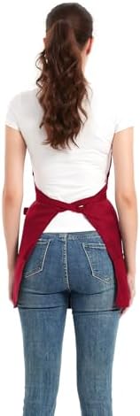 Aprons for Women with 3 Pockets, Cooking Apron with Waterproof Coating, Chef Apron Adjustable Neck Strap - Image 5