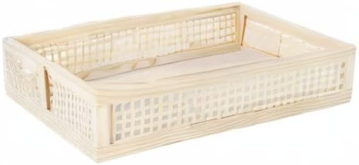 YAHUAN Rectangular Wooden Bamboo Serving Tray with Handles, Handwoven Rattan Decorative Display Serving Platters, Guest Towel Napkin Holder for Dining Bathroom Table Desktop (Rectangular Bamboo)