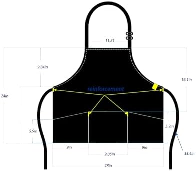 Aprons for Women with 3 Pockets, Cooking Apron with Waterproof Coating, Chef Apron Adjustable Neck Strap - Image 6