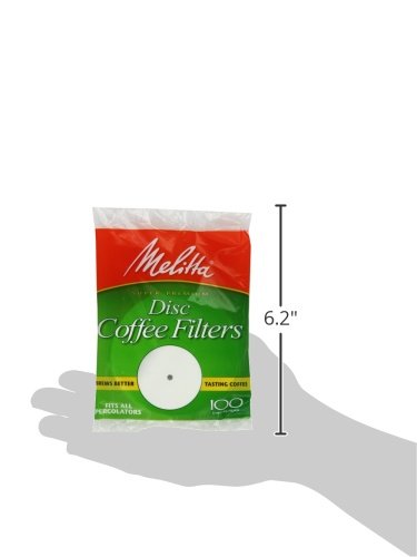 Melitta Disc Coffee Filters for Percolators, White, 3.5-Inch, 100 Count (Pack of 24) 2400 Total Filters Count