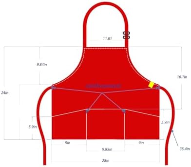 Aprons for Women with 3 Pockets, Cooking Apron with Waterproof Coating, Chef Apron Adjustable Neck Strap - Image 6