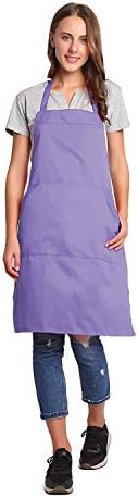 BIGHAS Adjustable Bib Apron with Long Ties for Women Men 18 Colors Chef Kitchen Cooking by BIGHAS