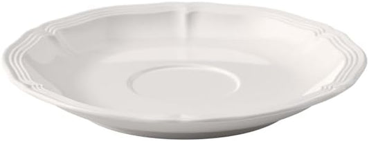 Villeroy & Boch Manoir Coffee/Tea Cup Saucer, Premium Porcelain, Made in Germany, 6 in, Rich, Creamy White