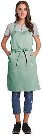 BIGHAS Adjustable Bib Apron with Long Ties for Women Men 18 Colors Chef Kitchen Cooking by BIGHAS