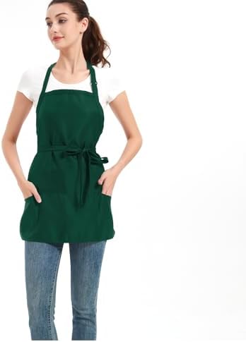 Aprons for Women with 3 Pockets, Cooking Apron with Waterproof Coating, Chef Apron Adjustable Neck Strap - Image 2