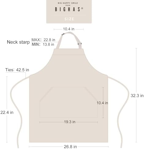 BIGHAS Adjustable Bib Apron with Long Ties for Women Men 18 Colors Chef Kitchen Cooking - Image 5