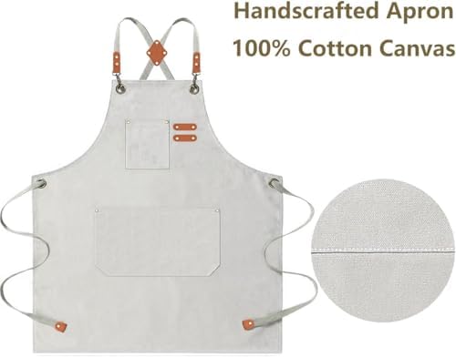 AFUN Aprons for Men Women with Large Pockets, 16-Ounce Cotton Canvas Cross Back Apron - Image 5